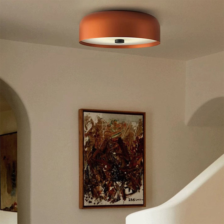 Nordic Retro Ceiling Light, Scandinavian LED Flush Mount Lamp, Warm Ceiling Light for Living Room, Bedroom and Hallway