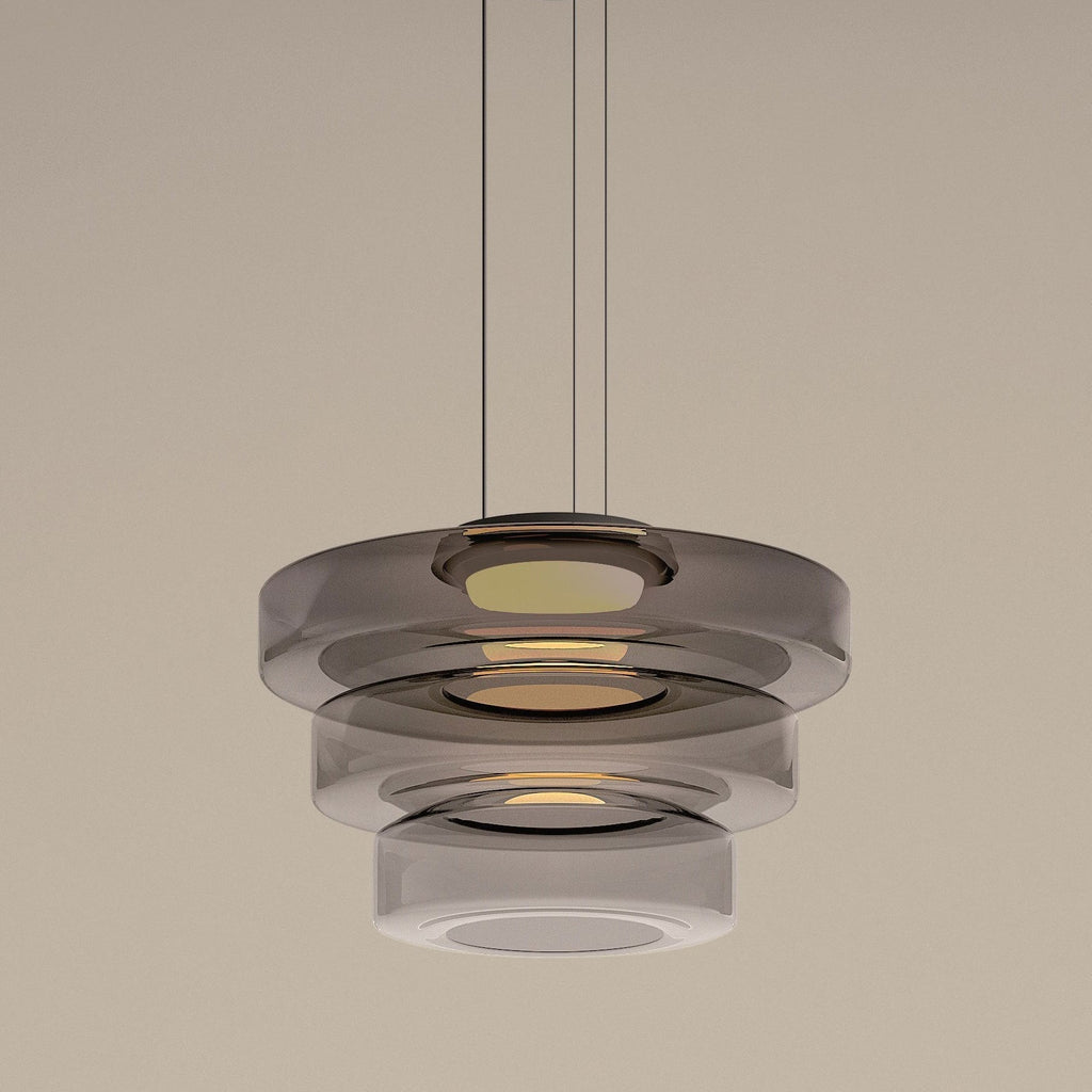 Glass Pendant Lamp, Contemporary Bauhaus Style Glass Ceiling Light, Hanging Lamp for Dining Room, Living Room and Bedroom