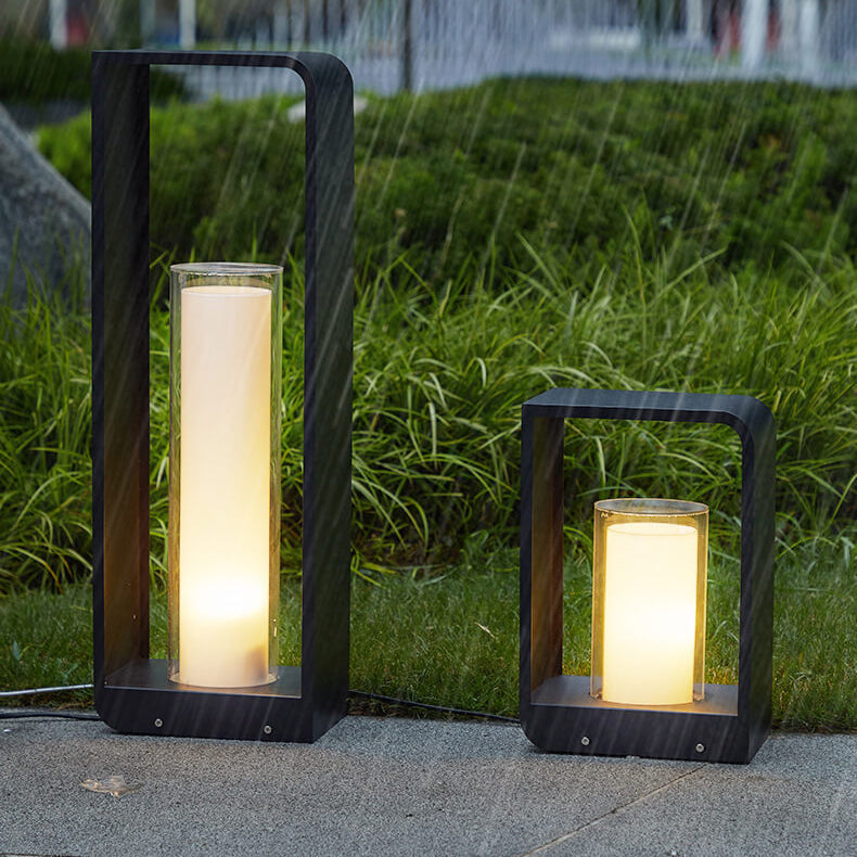Modern Square Outdoor LED Light, Minimalist Solar Powered Waterproof Garden Light, Outdoor Wall Lamp for Patio, Driveway and Pathway