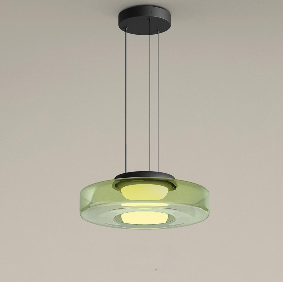 Glass Pendant Lamp, Contemporary Bauhaus Style Glass Ceiling Light, Hanging Lamp for Dining Room, Living Room and Bedroom
