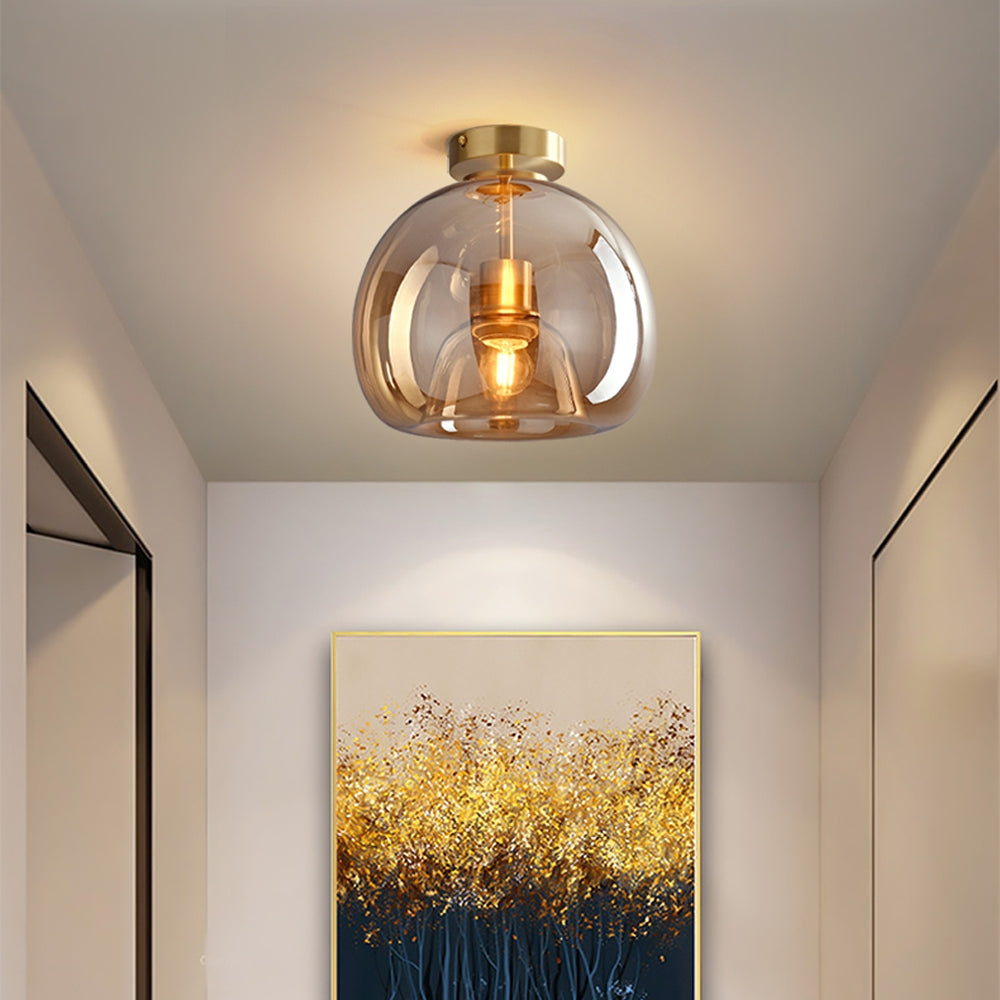 Vintage Bubble Glass Ceiling Light, Retro Bubble Glass Pendant Light, Vintage Hanging Lamp for Living Room, Bedroom, Hallway and Kitchen