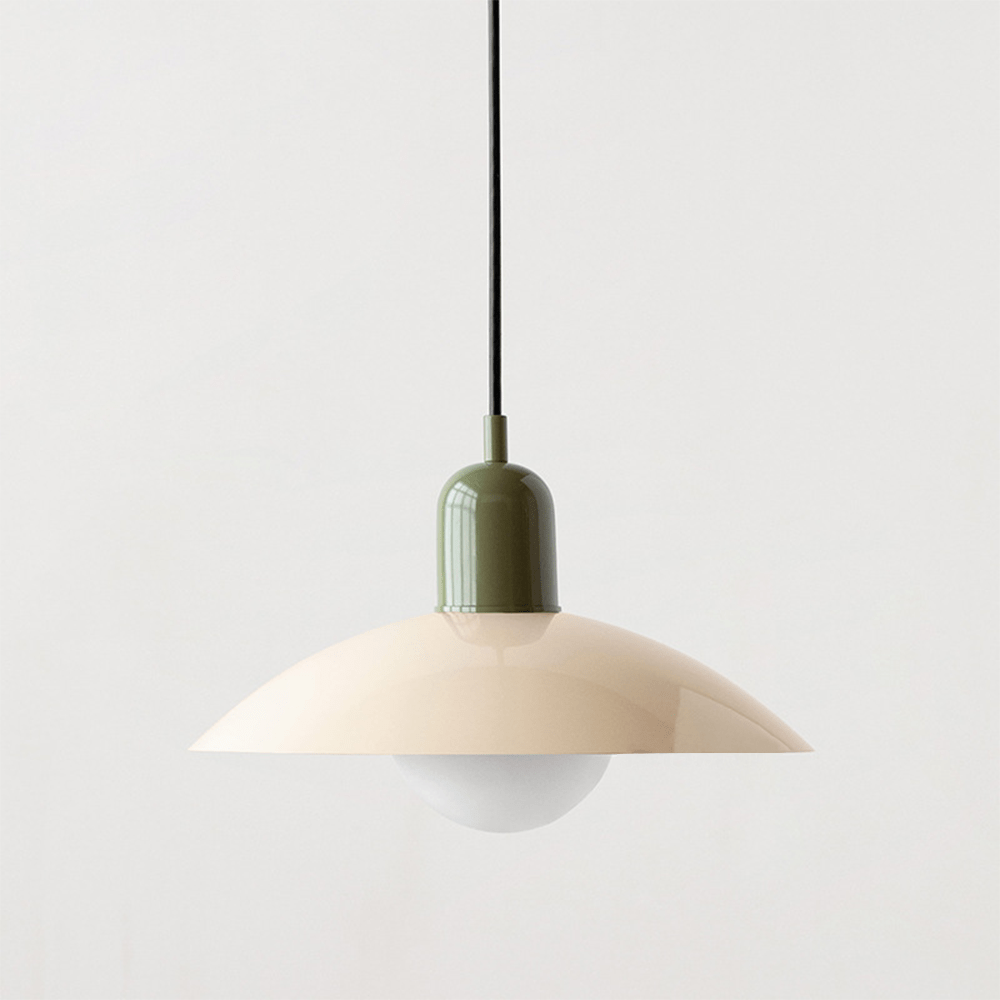 Macaron Bauhaus Pendant Light, Minimalist Powder Coated Geometric Hanging Lamp for Kitchen Island, Dining Room and Open Plan Spaces