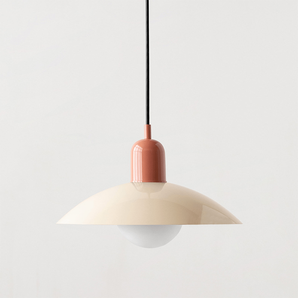 Macaron Bauhaus Pendant Light, Minimalist Powder Coated Geometric Hanging Lamp for Kitchen Island, Dining Room and Open Plan Spaces