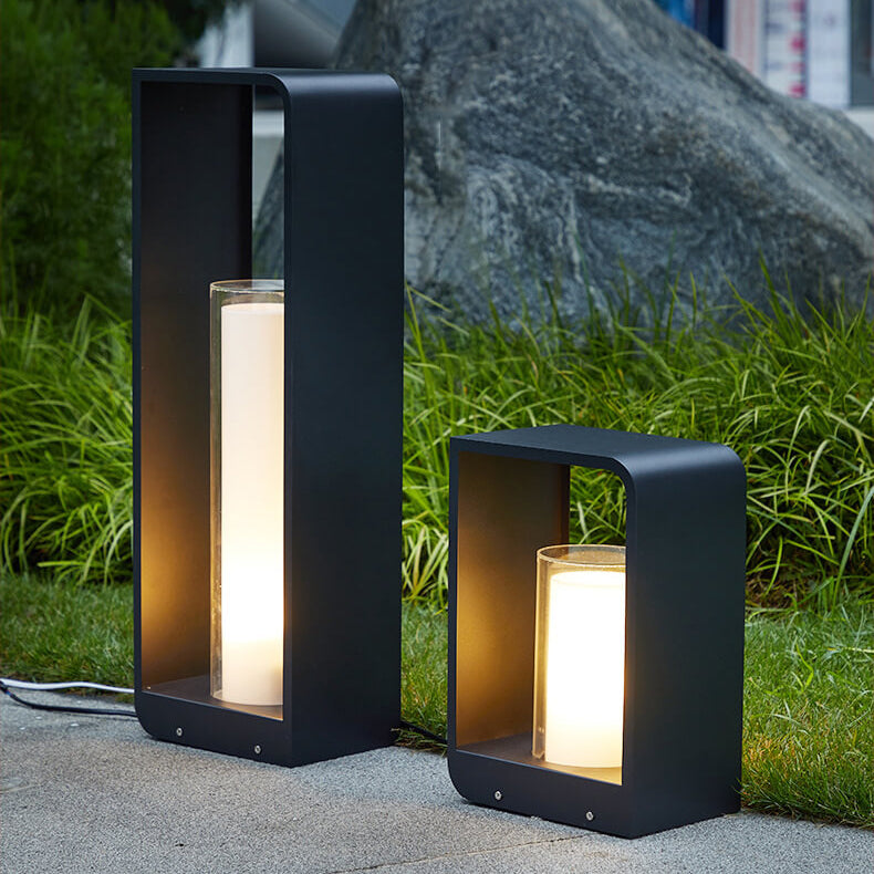 Modern Square Outdoor LED Light, Minimalist Solar Powered Waterproof Garden Light, Outdoor Wall Lamp for Patio, Driveway and Pathway