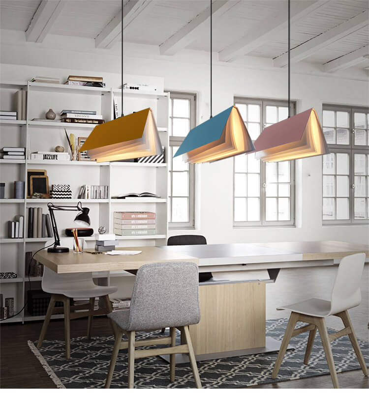 Flying Book Pendant Light, Minimalist Open Book Ceiling Light, Sculptural Hanging Lamp for Dining Room, Living Room and Hallway