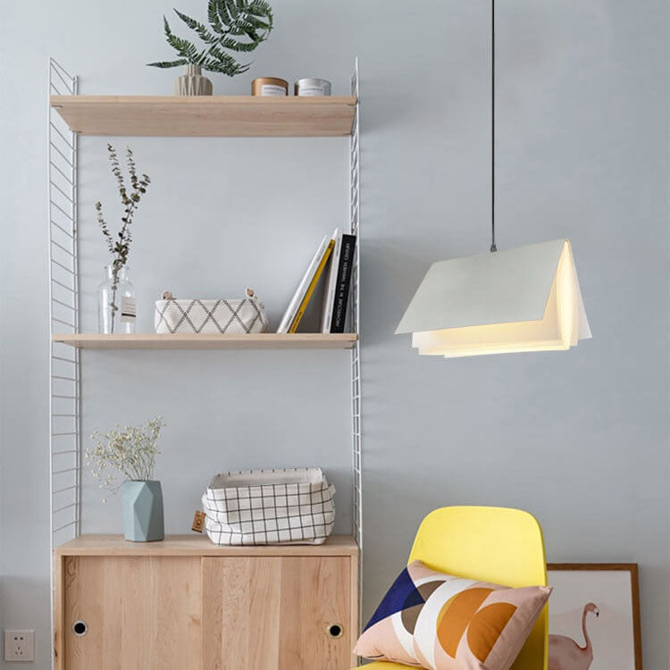 Flying Book Pendant Light, Minimalist Open Book Ceiling Light, Sculptural Hanging Lamp for Dining Room, Living Room and Hallway