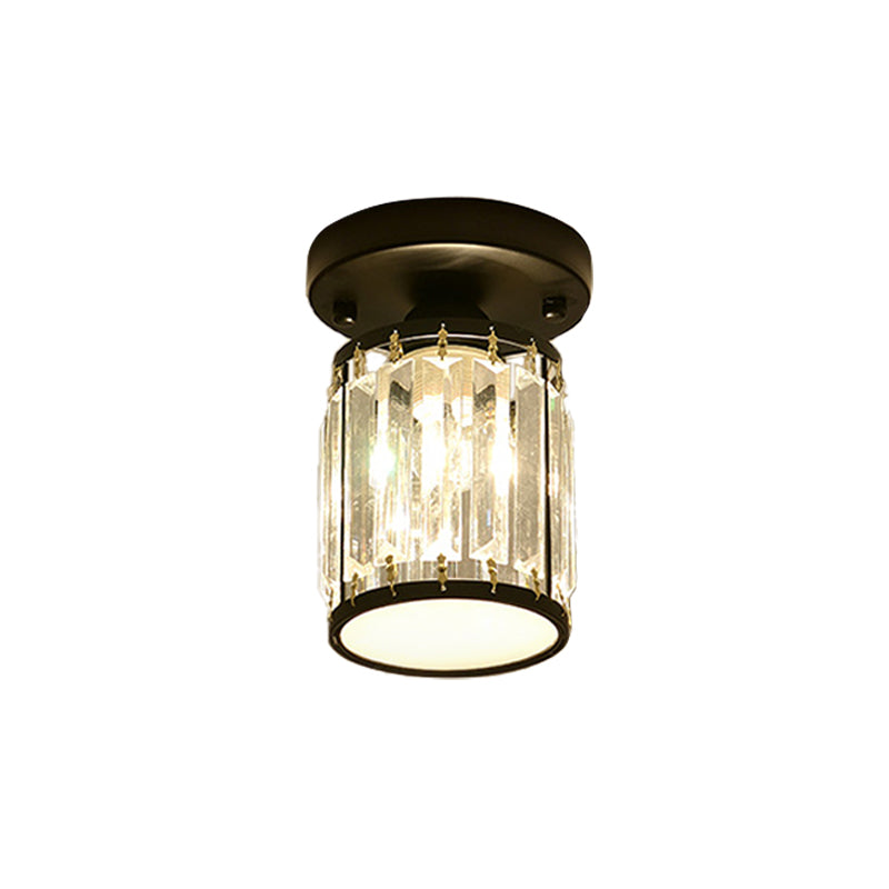 Crystal Foyer Ceiling Light, Minimalist Layered Crystal Semi Flush Lamp for Entryway, Hallway, Stairwell and Landing