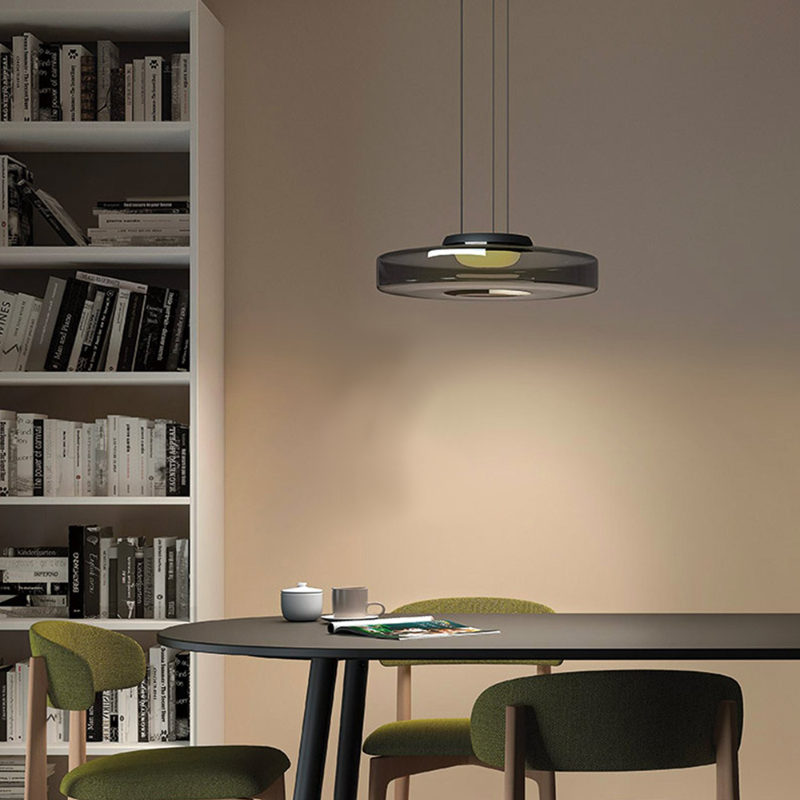 Glass Pendant Lamp, Contemporary Bauhaus Style Glass Ceiling Light, Hanging Lamp for Dining Room, Living Room and Bedroom