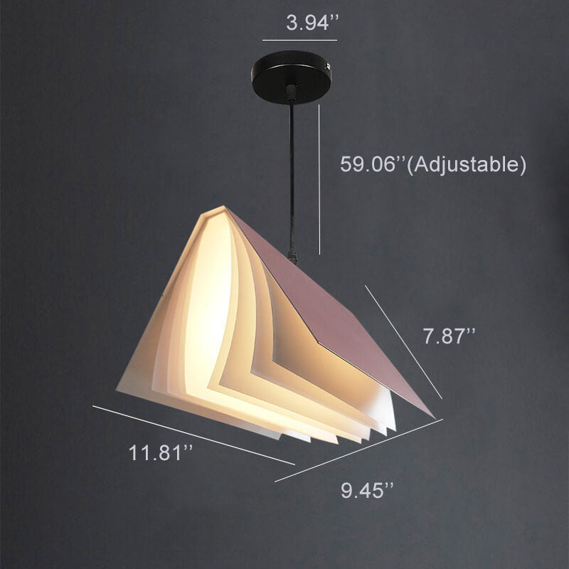 Flying Book Pendant Light, Minimalist Open Book Ceiling Light, Sculptural Hanging Lamp for Dining Room, Living Room and Hallway