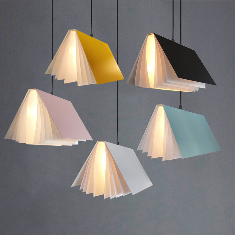 Flying Book Pendant Light, Minimalist Open Book Ceiling Light, Sculptural Hanging Lamp for Dining Room, Living Room and Hallway