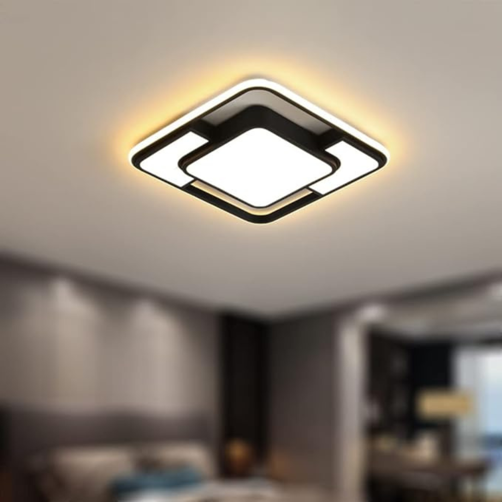 Remote Controlled LED Ceiling Light, Minimalist Flush Mount Ceiling Lamp for Living Room, Bedroom, Kitchen and Hallway