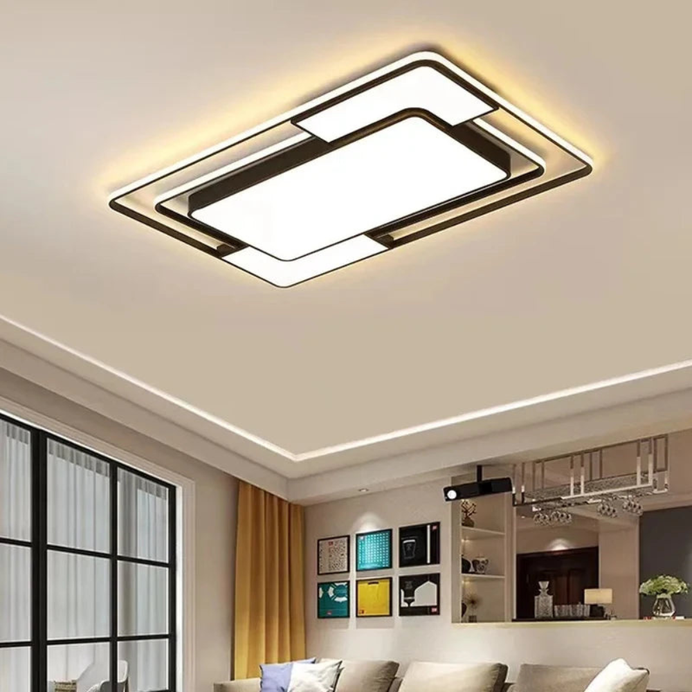 Remote Controlled LED Ceiling Light, Minimalist Flush Mount Ceiling Lamp for Living Room, Bedroom, Kitchen and Hallway