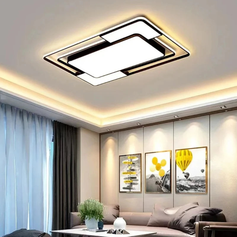 Remote Controlled LED Ceiling Light, Minimalist Flush Mount Ceiling Lamp for Living Room, Bedroom, Kitchen and Hallway