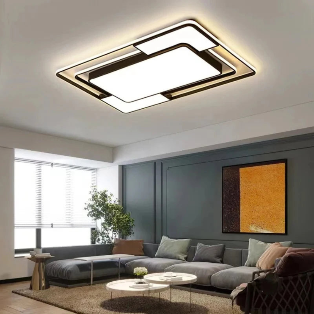 Remote Controlled LED Ceiling Light, Minimalist Flush Mount Ceiling Lamp for Living Room, Bedroom, Kitchen and Hallway