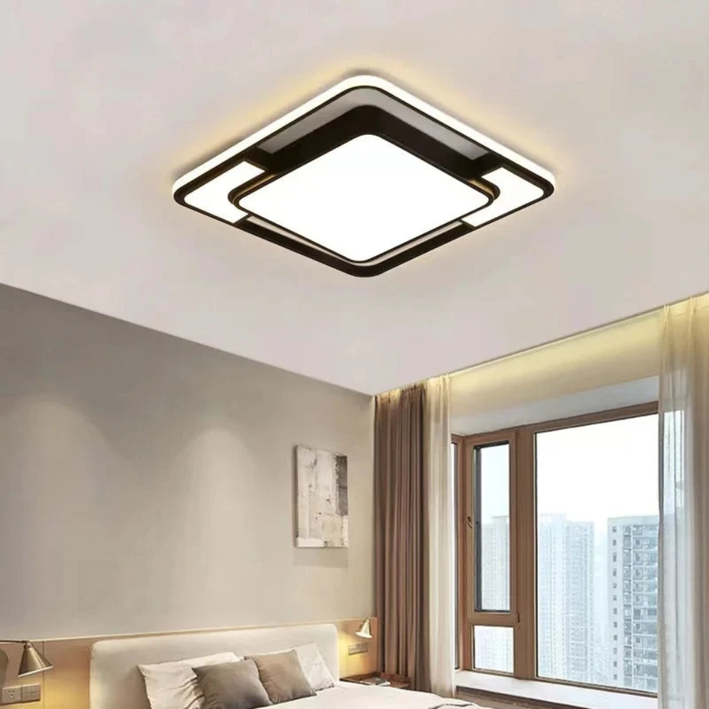 Remote Controlled LED Ceiling Light, Minimalist Flush Mount Ceiling Lamp for Living Room, Bedroom, Kitchen and Hallway