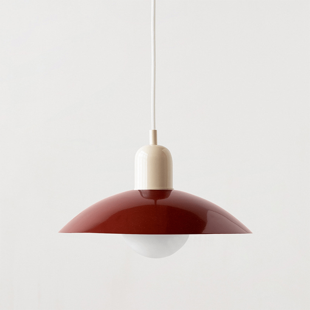 Macaron Bauhaus Pendant Light, Minimalist Powder Coated Geometric Hanging Lamp for Kitchen Island, Dining Room and Open Plan Spaces