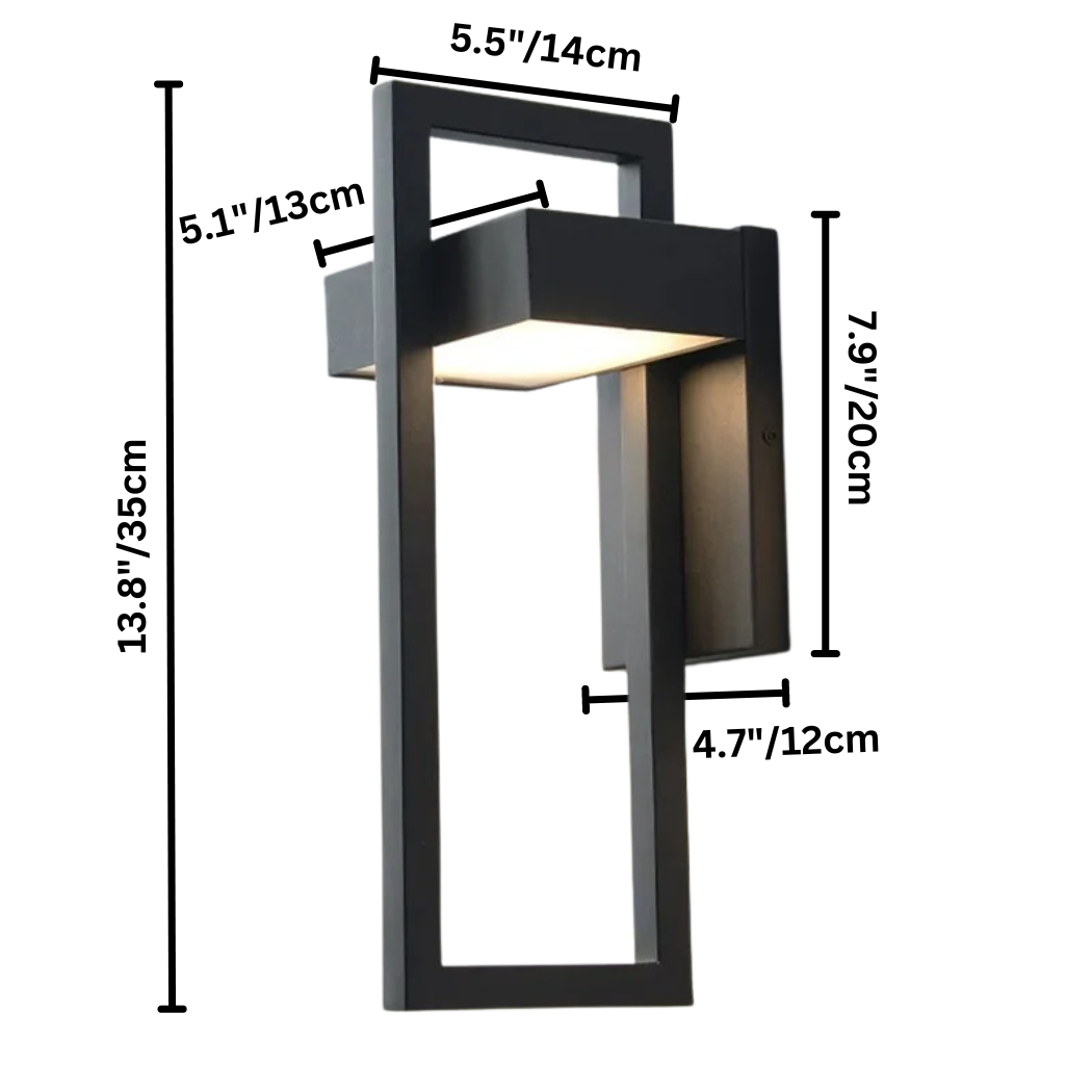 Modern Outdoor Wall Light, Scandinavian Brushed Metal LED Sconce, Up and Down Exterior Lamp for Garden, Porch, Patio and Driveway
