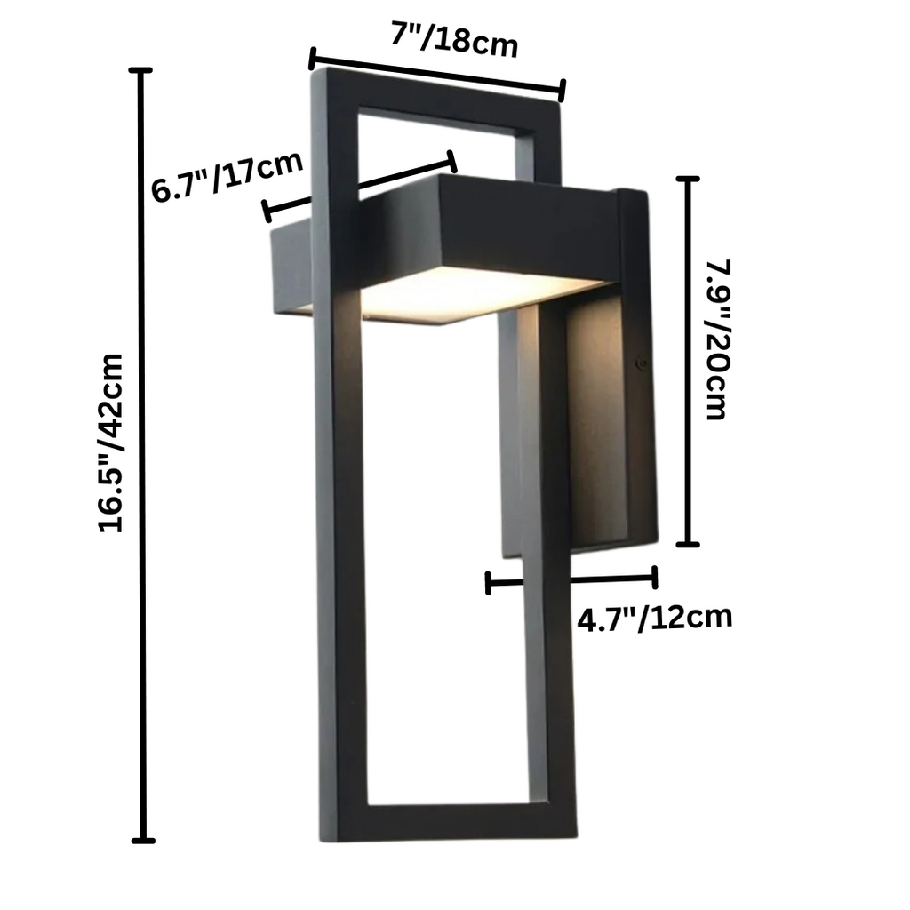Modern Outdoor Wall Light, Scandinavian Brushed Metal LED Sconce, Up and Down Exterior Lamp for Garden, Porch, Patio and Driveway