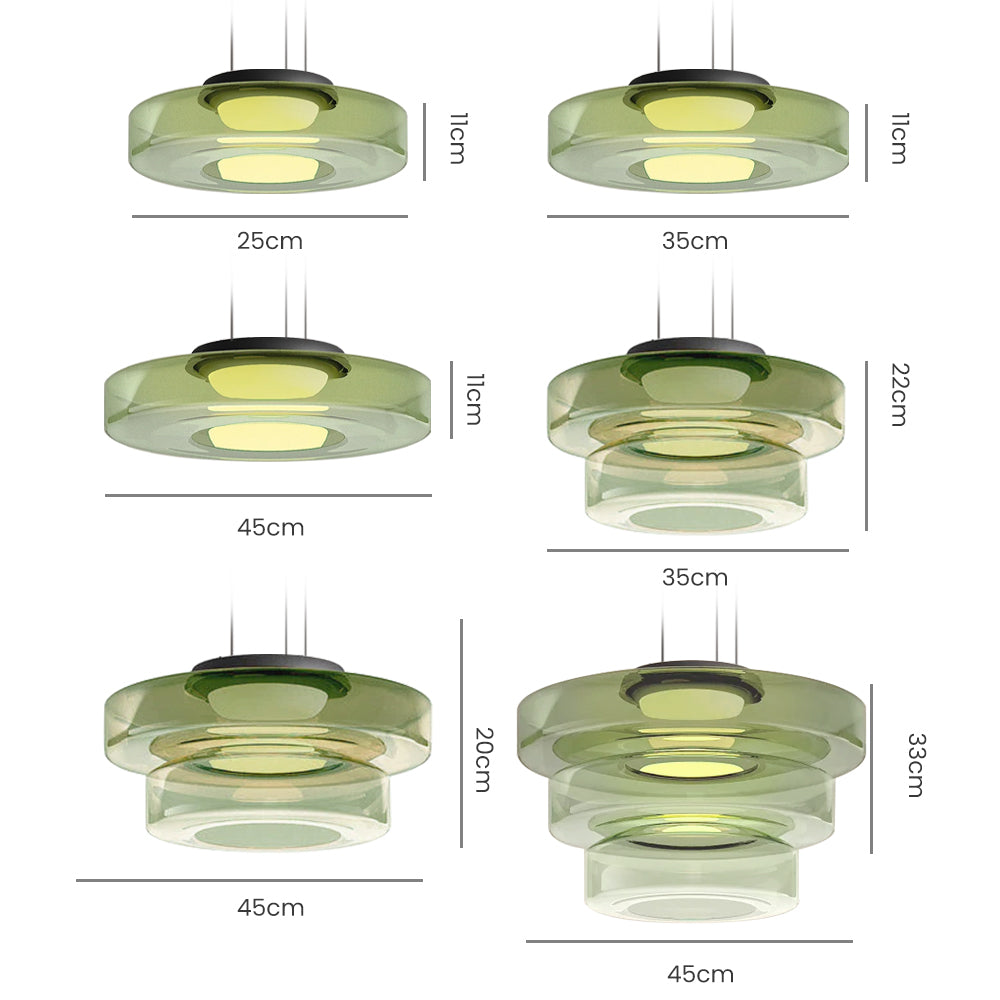 Glass Pendant Lamp, Contemporary Bauhaus Style Glass Ceiling Light, Hanging Lamp for Dining Room, Living Room and Bedroom