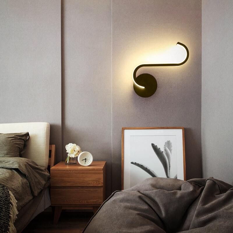 Curves Line LED Wall Light, Minimalist Continuous Arc LED Wall Washer for Living Room, Bedroom, Hallway and Stairwell