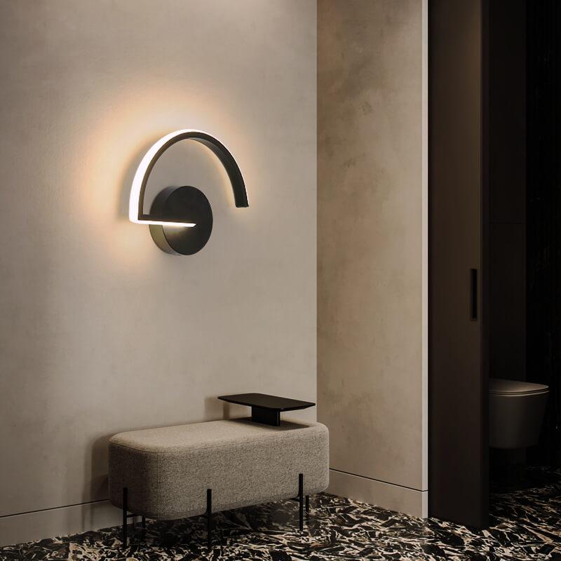 Curves Line LED Wall Light, Minimalist Continuous Arc LED Wall Washer for Living Room, Bedroom, Hallway and Stairwell