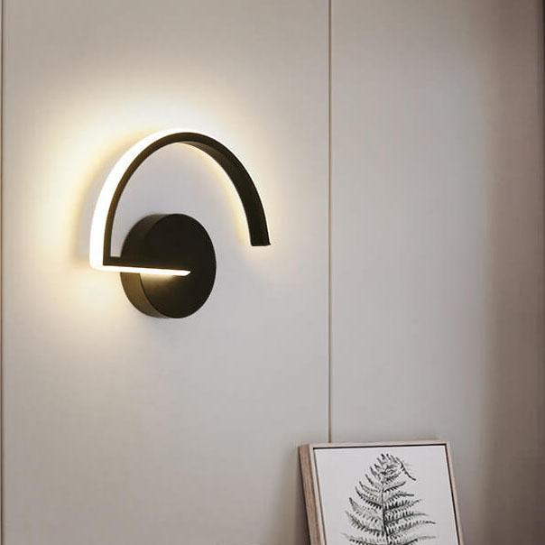 Curves Line LED Wall Light, Minimalist Continuous Arc LED Wall Washer for Living Room, Bedroom, Hallway and Stairwell