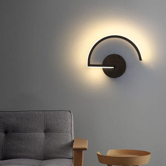 Curves Line LED Wall Light, Minimalist Continuous Arc LED Wall Washer for Living Room, Bedroom, Hallway and Stairwell