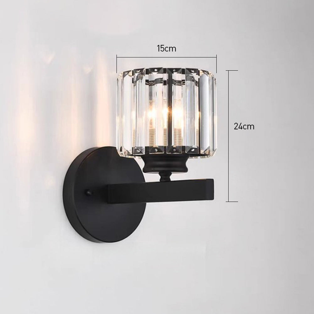 Crystal Wall Light, Minimalist Cut Crystal and Iron Wall Sconce, Concealed Fitting Wall Light for Living Room, Bedroom and Hallway