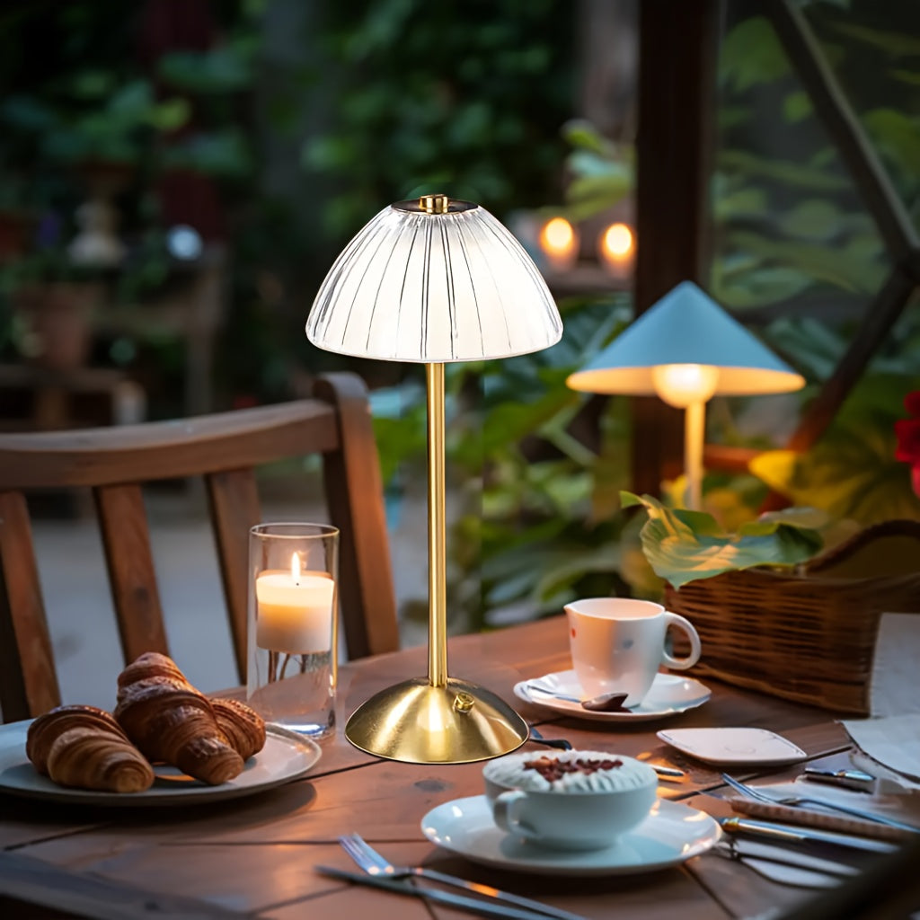 Golden Touch Table Lamp, Luxury Rechargeable Dimmable Desk Lamp, Cordless Touch Light for Home Office, Study and Bedroom