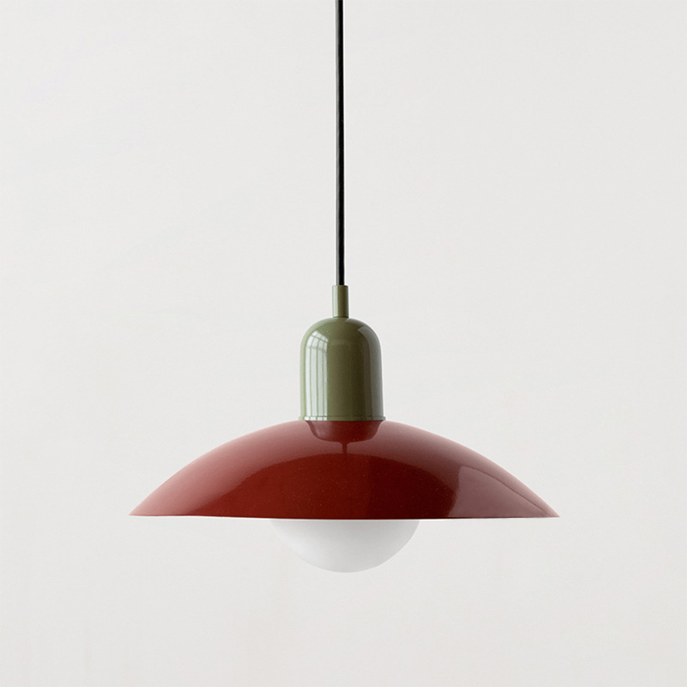 Macaron Bauhaus Pendant Light, Minimalist Powder Coated Geometric Hanging Lamp for Kitchen Island, Dining Room and Open Plan Spaces