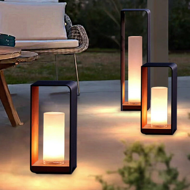 Modern Square Outdoor LED Light, Minimalist Solar Powered Waterproof Garden Light, Outdoor Wall Lamp for Patio, Driveway and Pathway