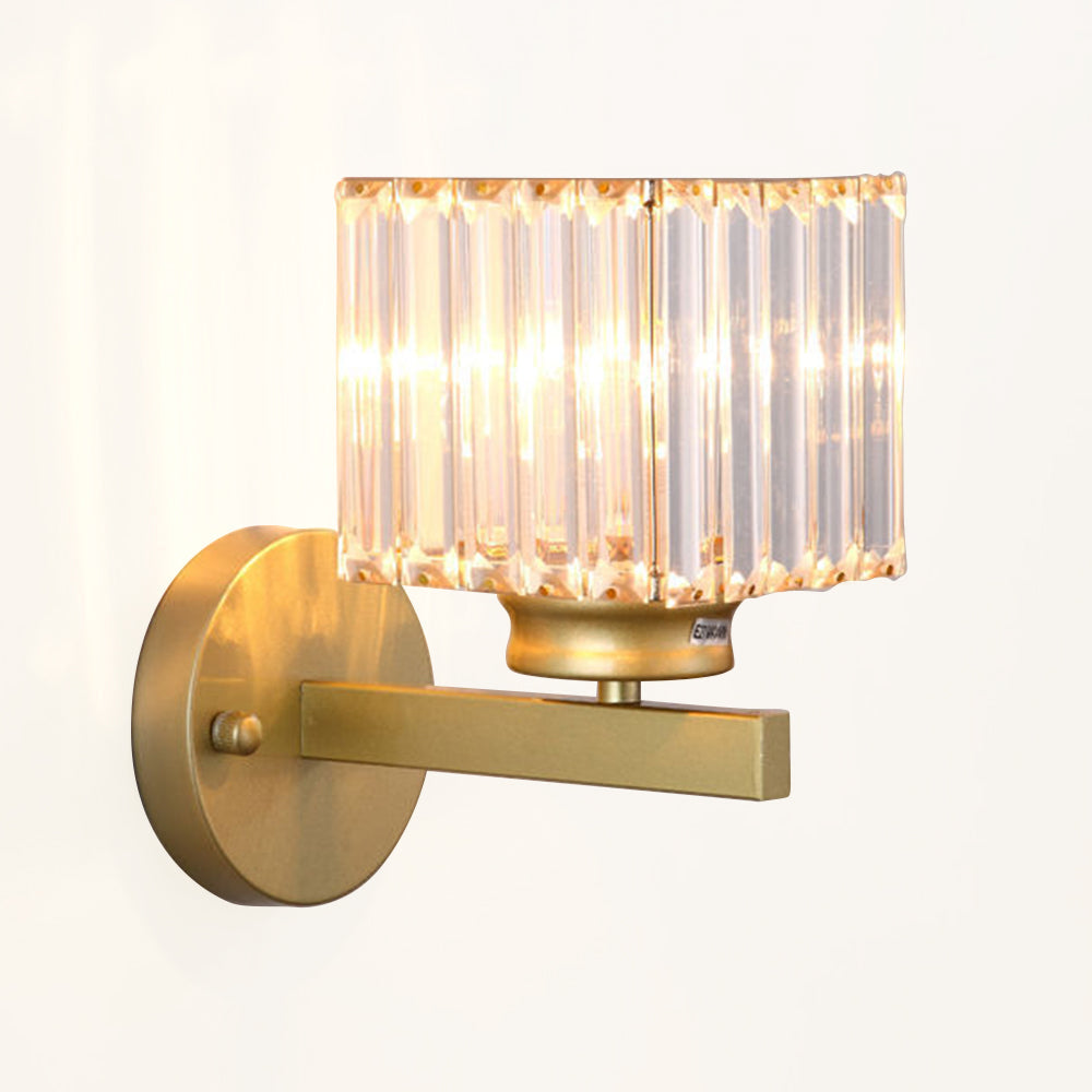 Crystal Wall Light, Minimalist Cut Crystal and Iron Wall Sconce, Concealed Fitting Wall Light for Living Room, Bedroom and Hallway