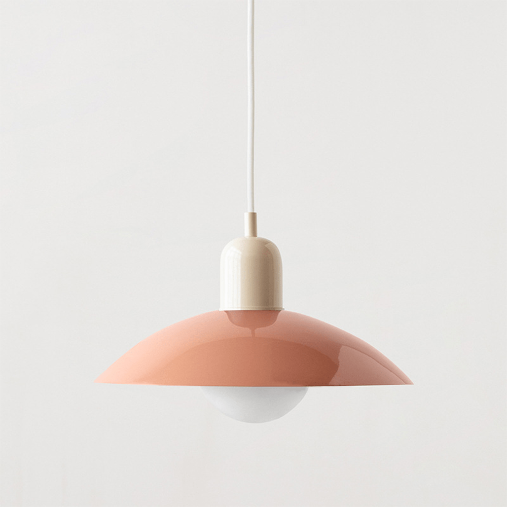 Macaron Bauhaus Pendant Light, Minimalist Powder Coated Geometric Hanging Lamp for Kitchen Island, Dining Room and Open Plan Spaces