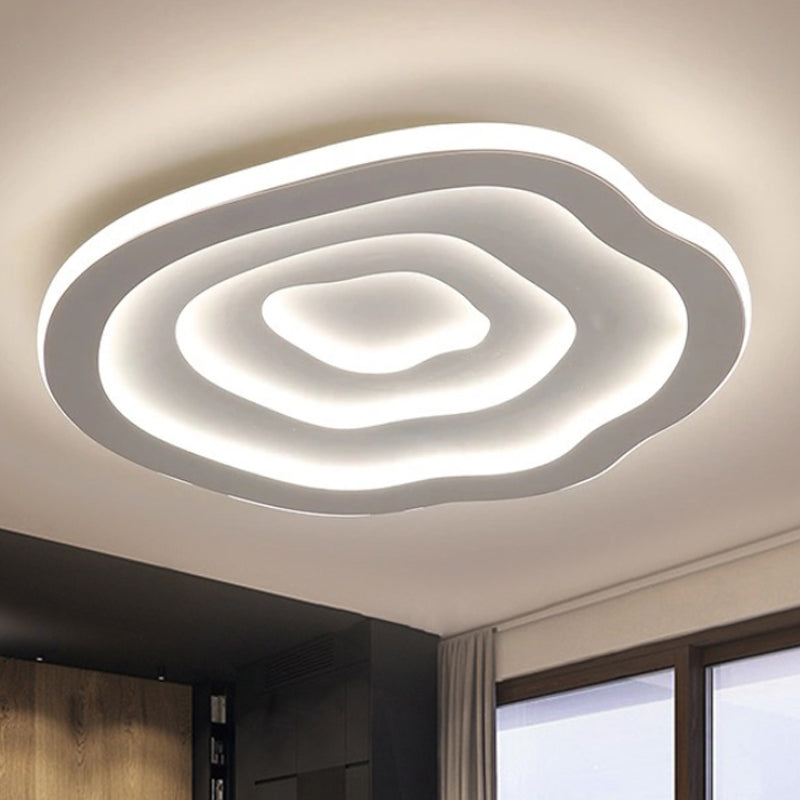 Ripple LED Ceiling Lamp, Minimalist Rippled Lens Flush Mount Ceiling Light for Living Room, Bedroom, Hallway and Kitchen