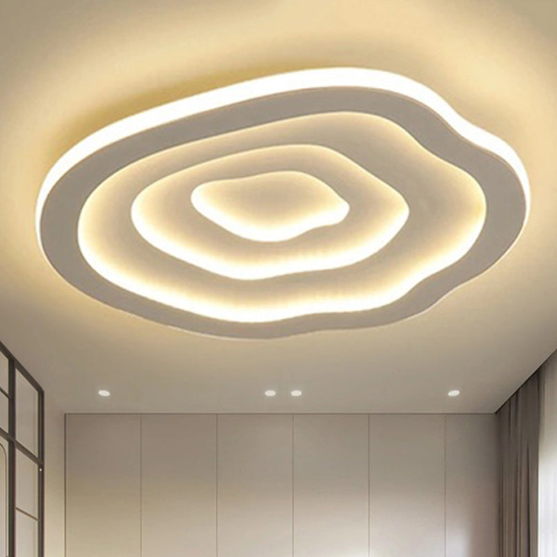 Ripple LED Ceiling Lamp, Minimalist Rippled Lens Flush Mount Ceiling Light for Living Room, Bedroom, Hallway and Kitchen