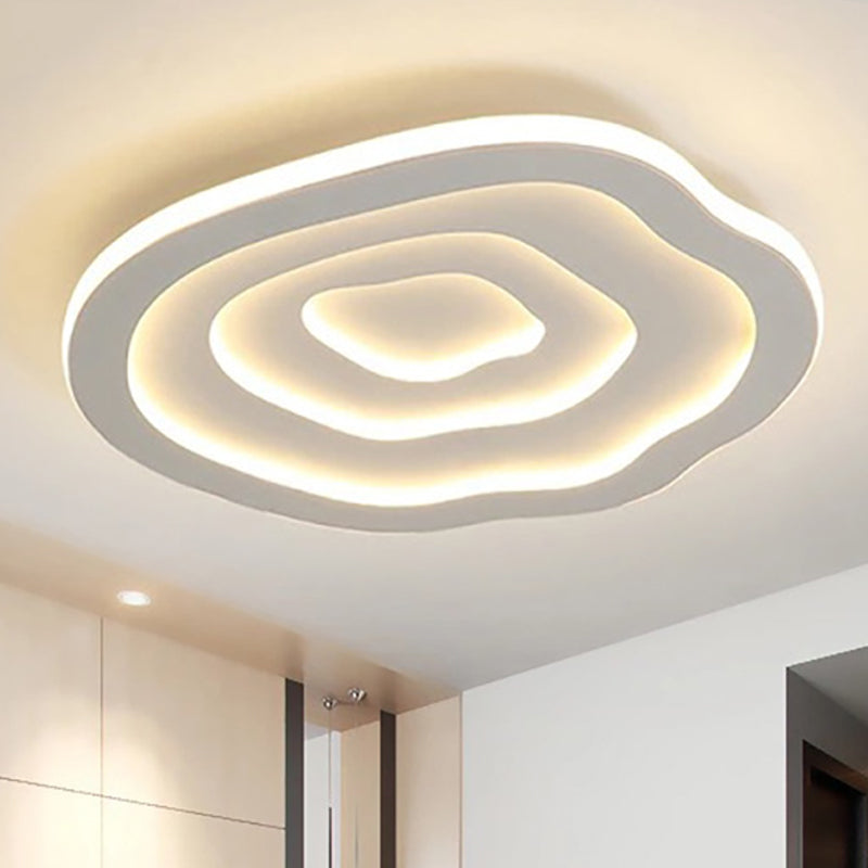 Ripple LED Ceiling Lamp, Minimalist Rippled Lens Flush Mount Ceiling Light for Living Room, Bedroom, Hallway and Kitchen