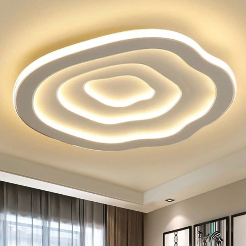 Ripple LED Ceiling Lamp, Minimalist Rippled Lens Flush Mount Ceiling Light for Living Room, Bedroom, Hallway and Kitchen