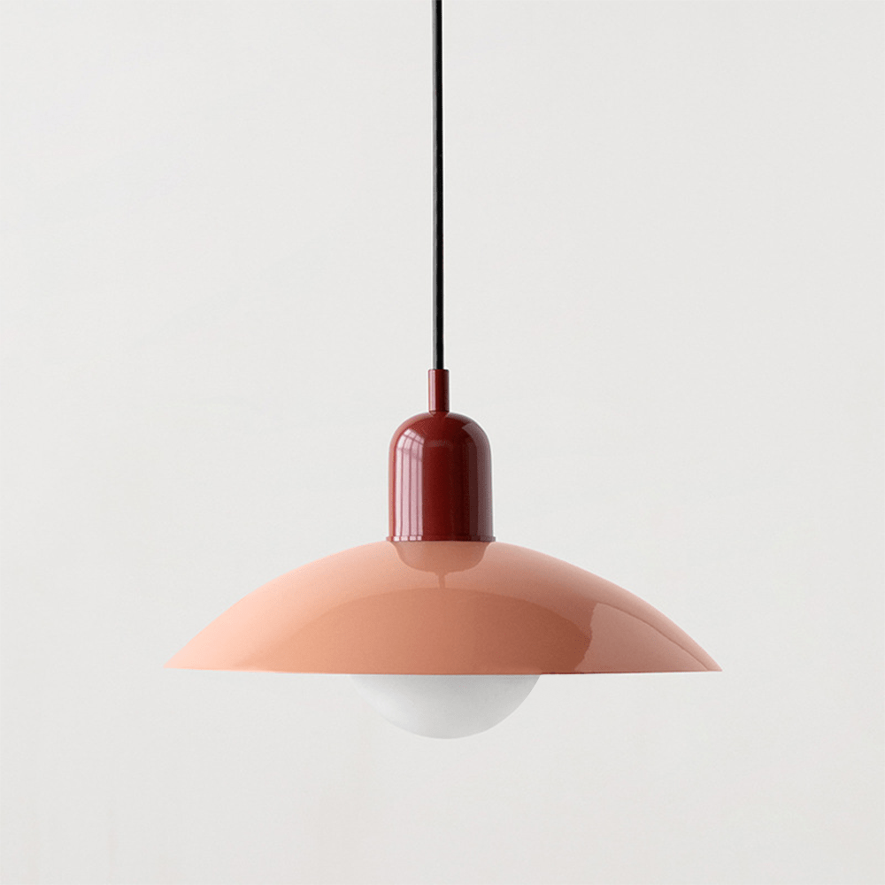 Macaron Bauhaus Pendant Light, Minimalist Powder Coated Geometric Hanging Lamp for Kitchen Island, Dining Room and Open Plan Spaces