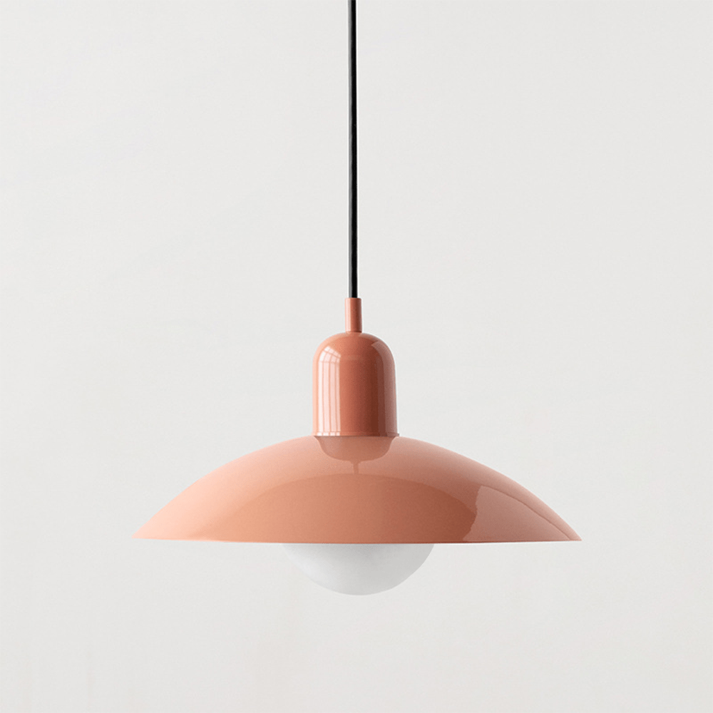 Macaron Bauhaus Pendant Light, Minimalist Powder Coated Geometric Hanging Lamp for Kitchen Island, Dining Room and Open Plan Spaces