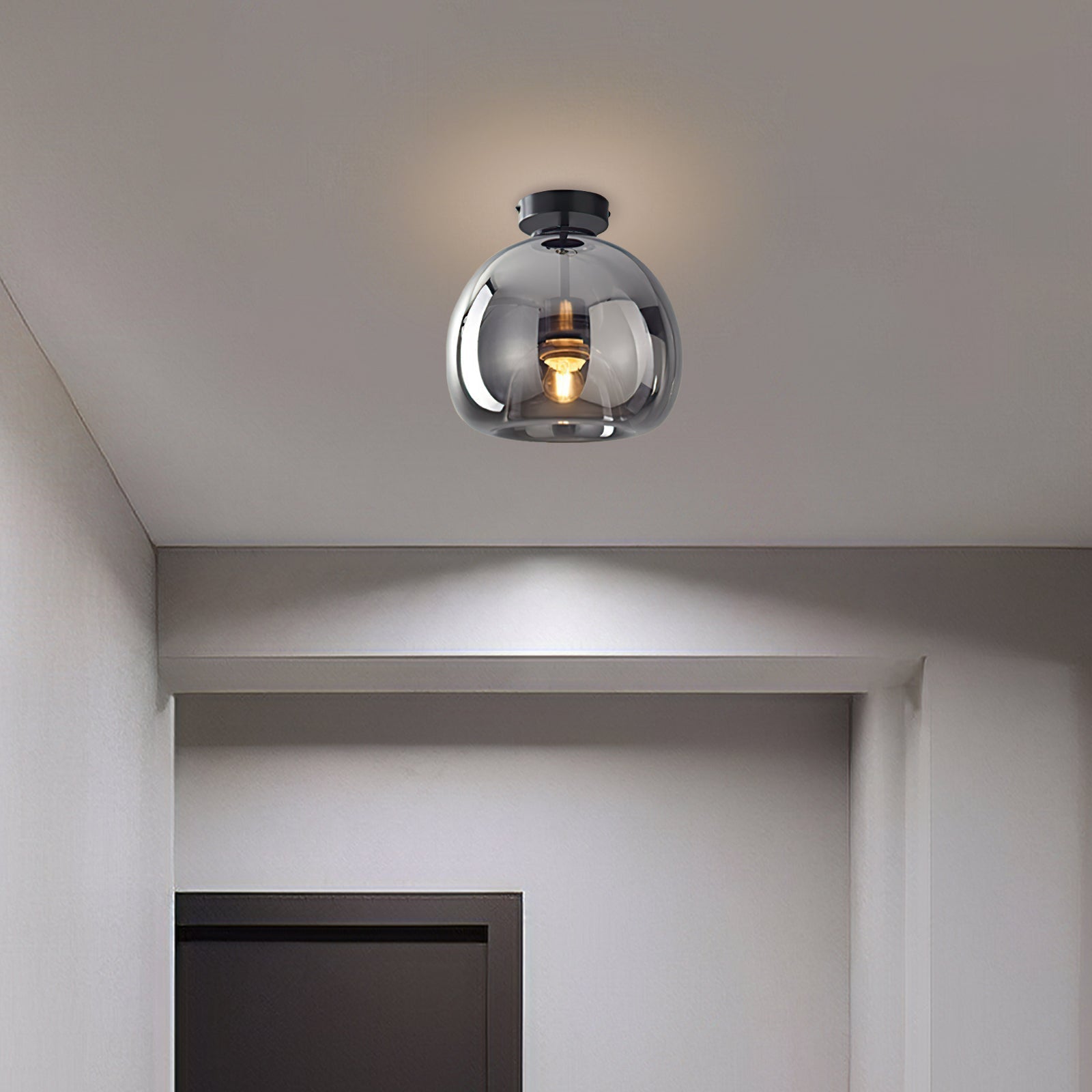 Vintage Bubble Glass Ceiling Light, Retro Bubble Glass Pendant Light, Vintage Hanging Lamp for Living Room, Bedroom, Hallway and Kitchen