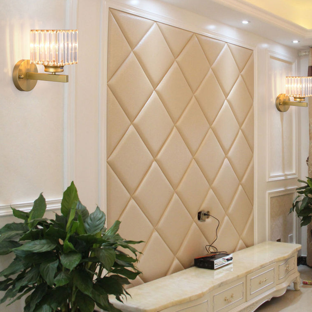 Crystal Wall Light, Minimalist Cut Crystal and Iron Wall Sconce, Concealed Fitting Wall Light for Living Room, Bedroom and Hallway