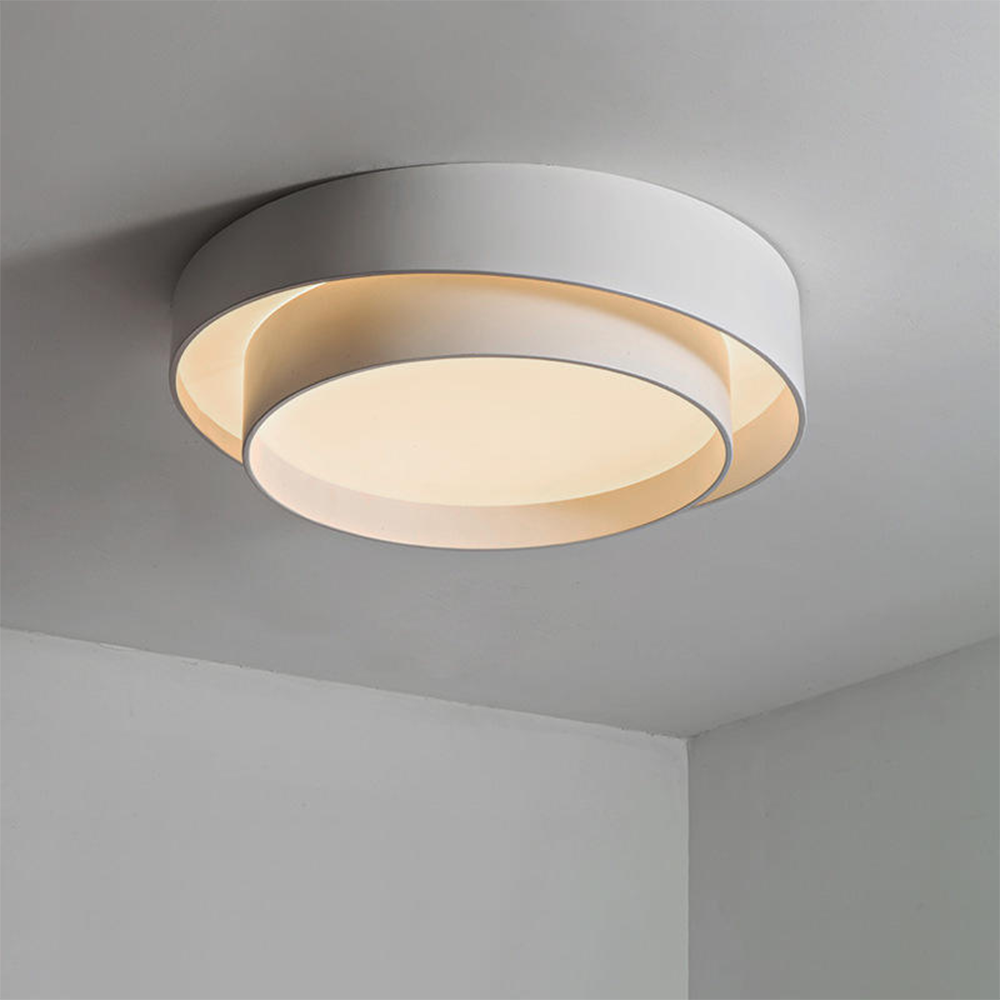 Nordic Round LED Ceiling Light, Scandinavian Minimalist Flush Mount Lamp for Living Room, Bedroom, Hallway and Kitchen