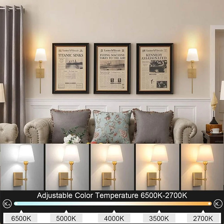 Rechargeable Wireless Wall Light 2 Pack, Contemporary Cordless Wall Sconces for Living Room, Bedroom, Hallway and Stairs