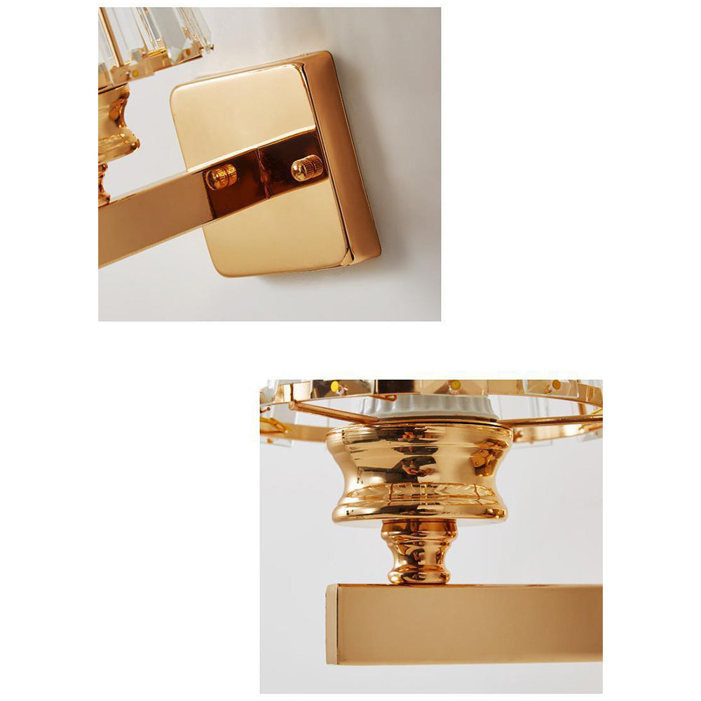 Crystal Wall Light, Minimalist Cut Crystal and Iron Wall Sconce, Concealed Fitting Wall Light for Living Room, Bedroom and Hallway