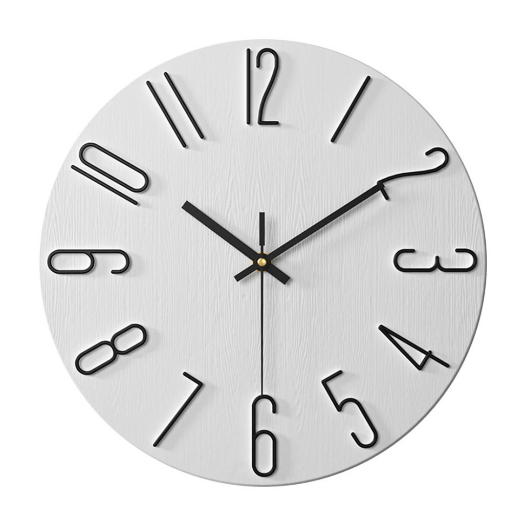 Noble Modern Wall Clock, Minimalist Round Wall Clock, Neutral Decorative Timepiece for Living Room, Bedroom, Kitchen and Hallway