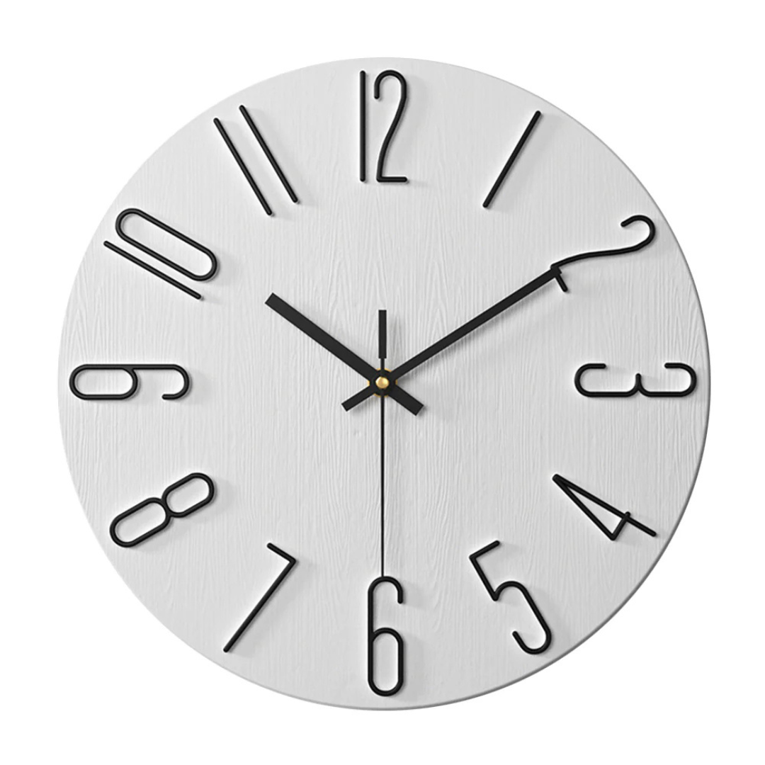 Noble Modern Wall Clock, Minimalist Round Wall Clock, Neutral Decorative Timepiece for Living Room, Bedroom, Kitchen and Hallway