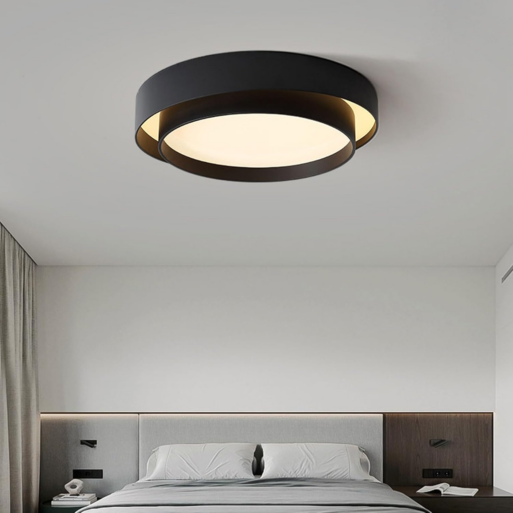 Nordic Round LED Ceiling Light, Scandinavian Minimalist Flush Mount Lamp for Living Room, Bedroom, Hallway and Kitchen