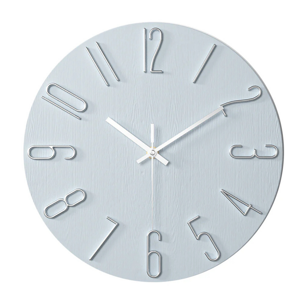 Noble Modern Wall Clock, Minimalist Round Wall Clock, Neutral Decorative Timepiece for Living Room, Bedroom, Kitchen and Hallway