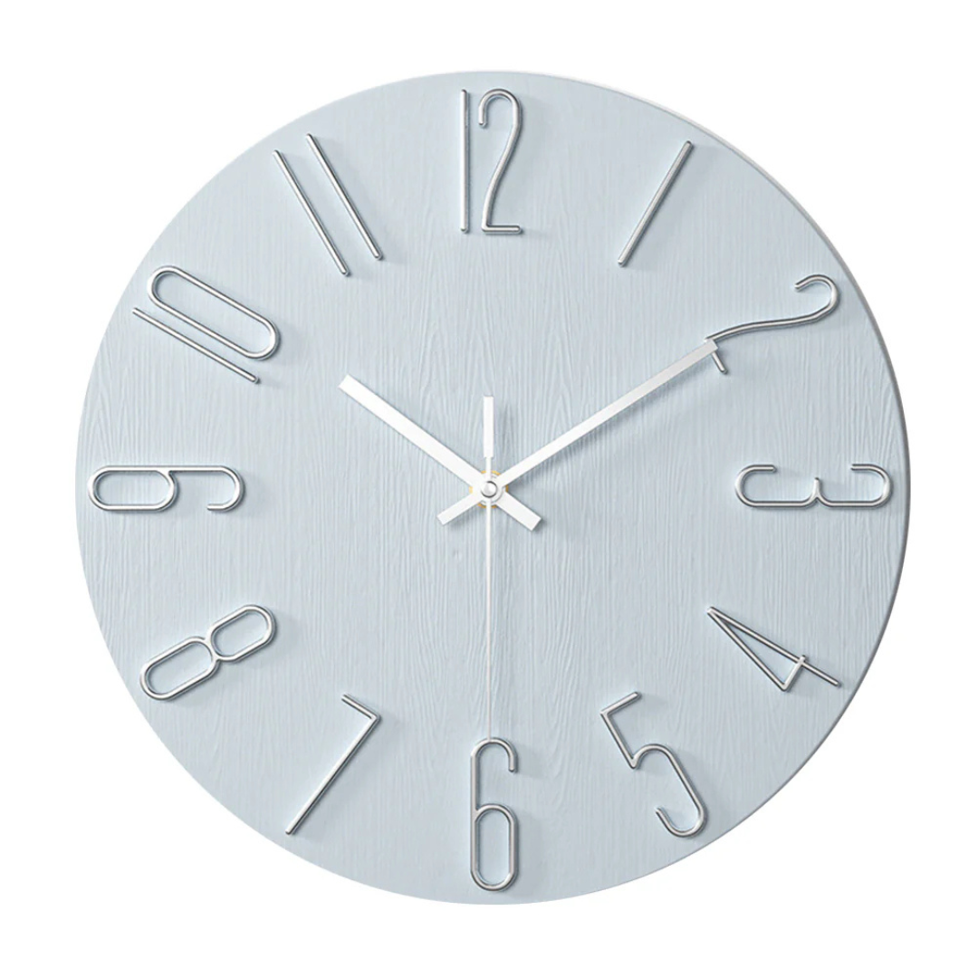 Noble Modern Wall Clock, Minimalist Round Wall Clock, Neutral Decorative Timepiece for Living Room, Bedroom, Kitchen and Hallway