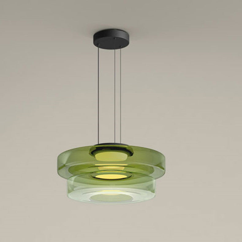 Glass Pendant Lamp, Contemporary Bauhaus Style Glass Ceiling Light, Hanging Lamp for Dining Room, Living Room and Bedroom
